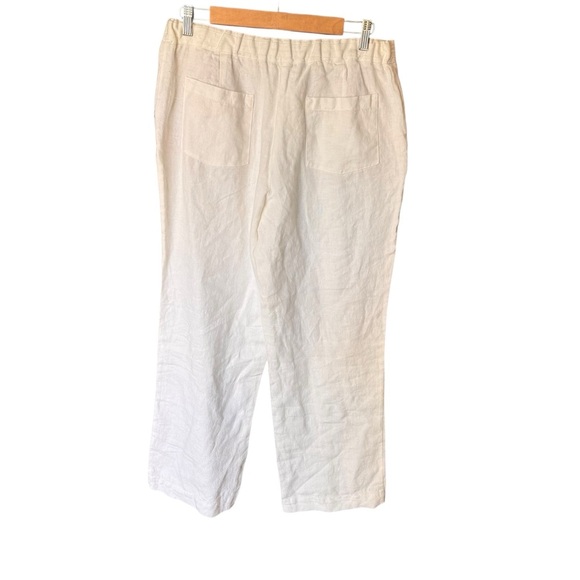 Boden - 100% Linen Drawstring Wide Leg Beach Pants in Natural Sz 14 - Picture 4 of 9